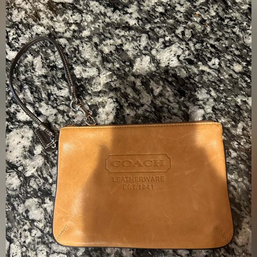 Real Leather Coach Wristlet
